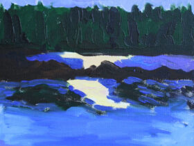 Gibbous Moon Rising Over Morse Island