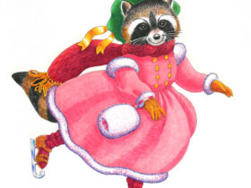Ice Skating Racoon