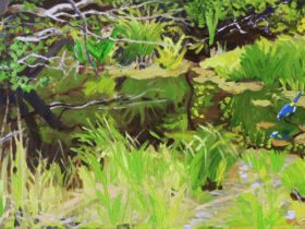 “Yellow-Rumped Warblers Foraging in an Alder Swamp”